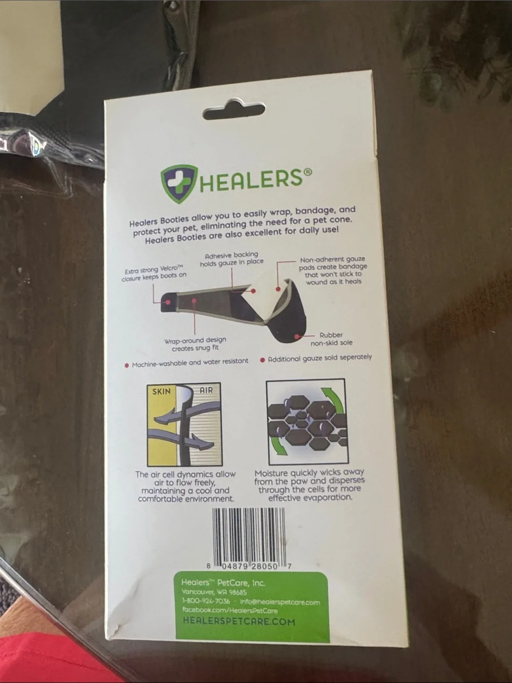 New in box Healers Booties for Dogs - Large, Blue